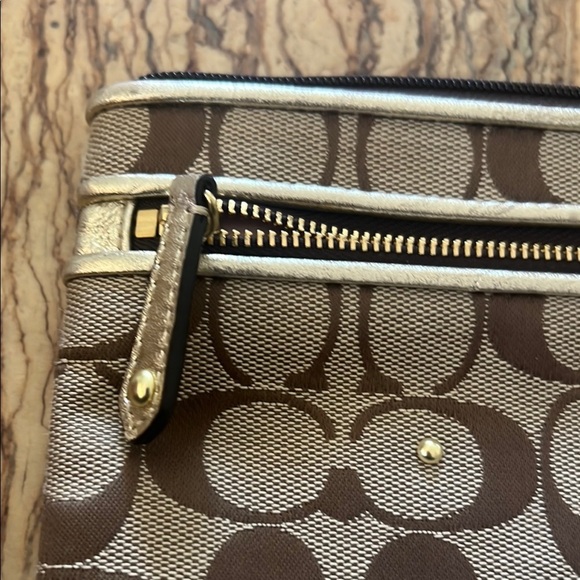 Coach Brown and Gold Clutch Wristlet - Picture 6 of 6